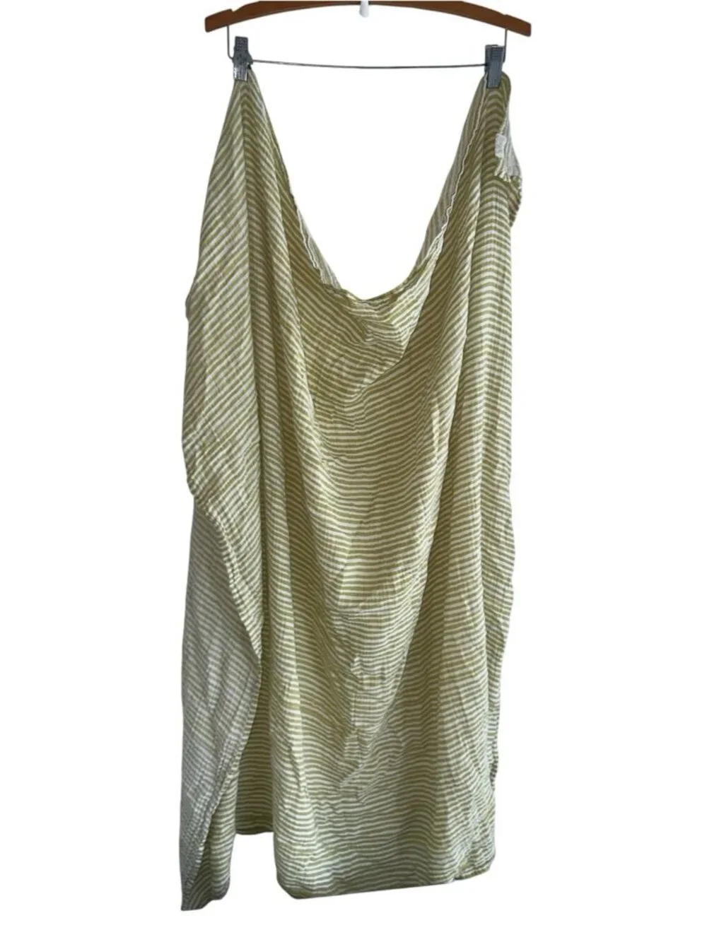 Petit Pehr Baby Muslin Swaddle Blanket Green White Stripe Unisex Lovey Security